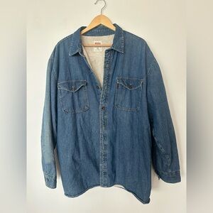 Levi’s Sherpa Lined Worker Shirt Jacket XXL Blue Denim Jackson Style